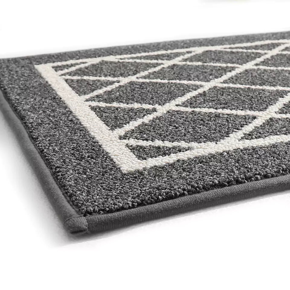 Diamond Lattice Center Kitchen Throw Rugs Set